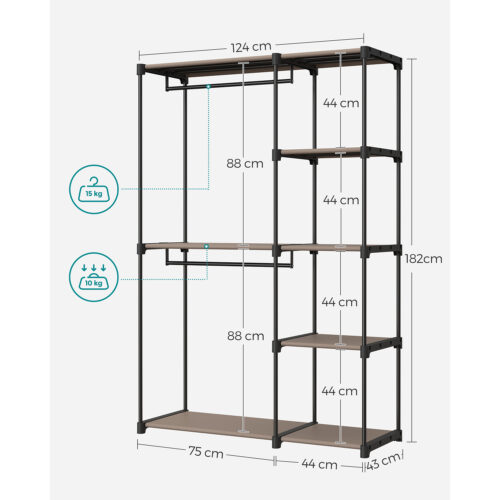 Avatud riidekapp 43 x 124 x 182 cm - Image 6