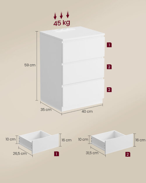 Öökapp 2 AC pistikupesa magamistuppa valge - Image 6