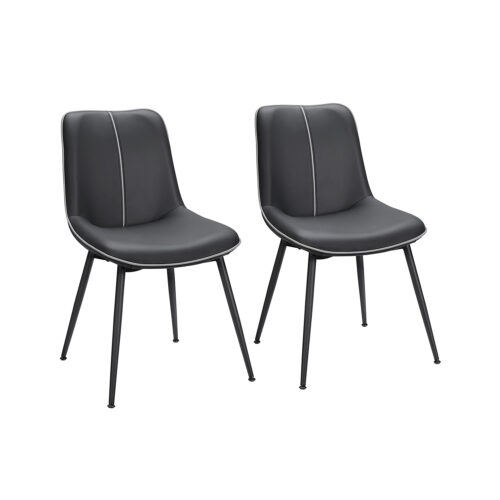 Söögitoa toolide komplekt 2-osaline seljatugedega must